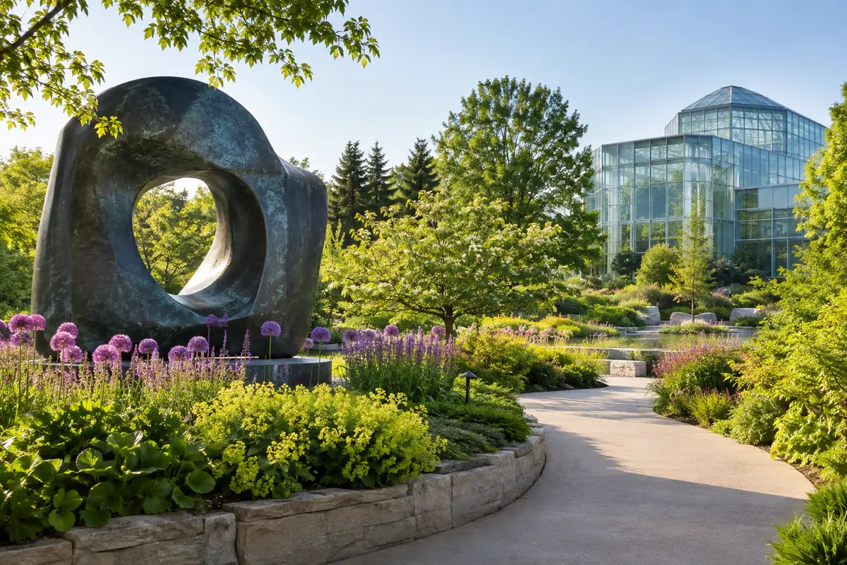 Photorealistic view of Frederik Meijer Gardens & Sculpture Park in Grand Rapids