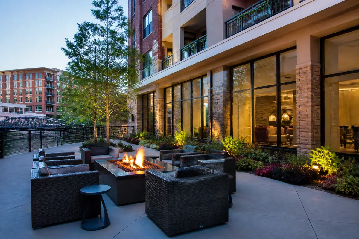 Photoreal exterior or lobby view of Hampton Inn & Suites Greenville-Downtown-RiverPlace in Greenville