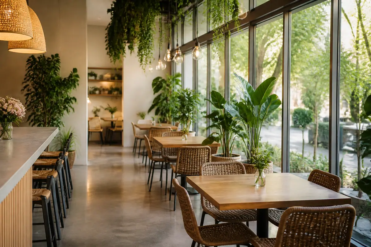 Photoreal dining scene at Tandem Creperie in Greenville