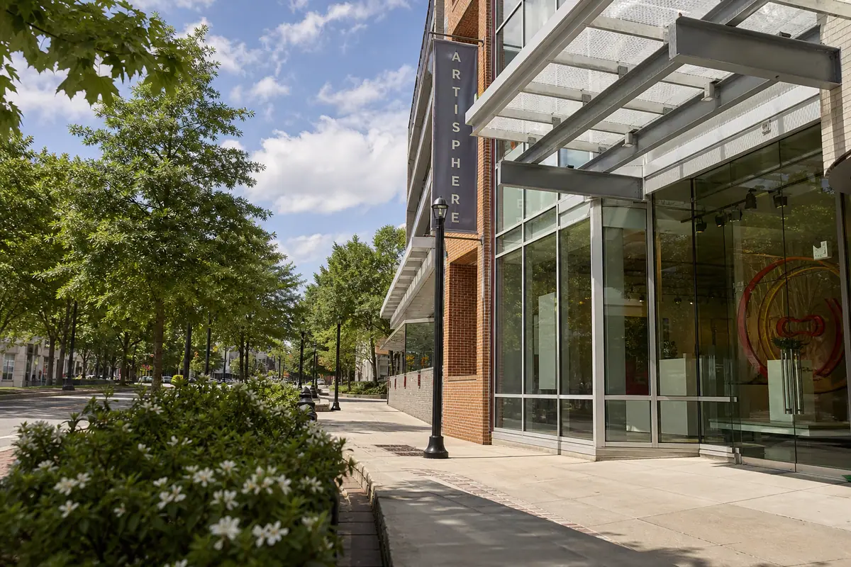 Photoreal view of Artisphere and Main Street galleries in Greenville, South Carolina