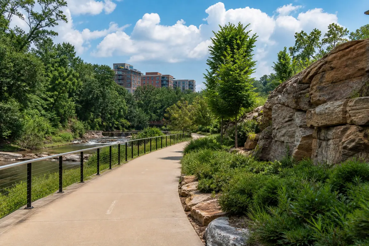 Photoreal view of Prisma Health Swamp Rabbit Trail in Greenville, South Carolina