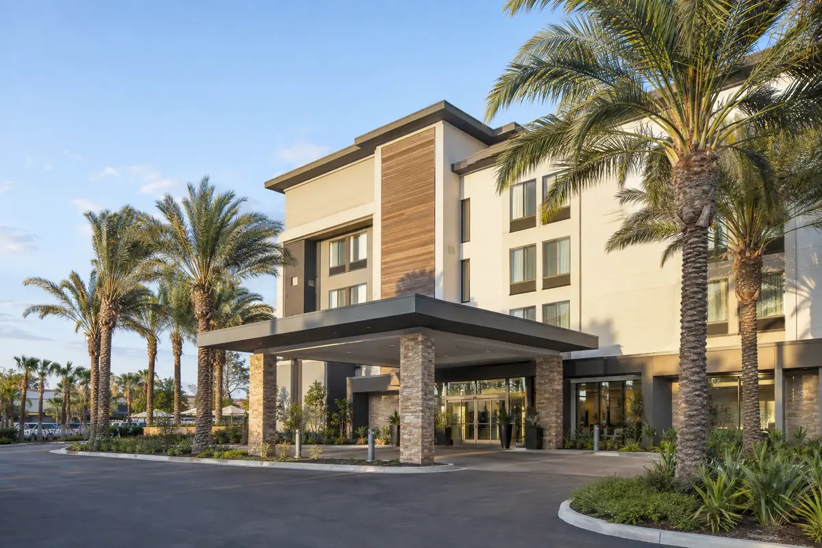 Photoreal travel-editorial view of SpringHill Suites Huntington Beach Orange County in Huntington Beach, California