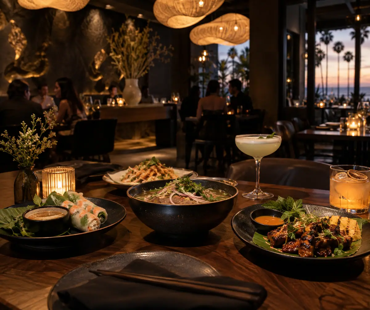 Photoreal travel-editorial view of LSXO in Huntington Beach, California