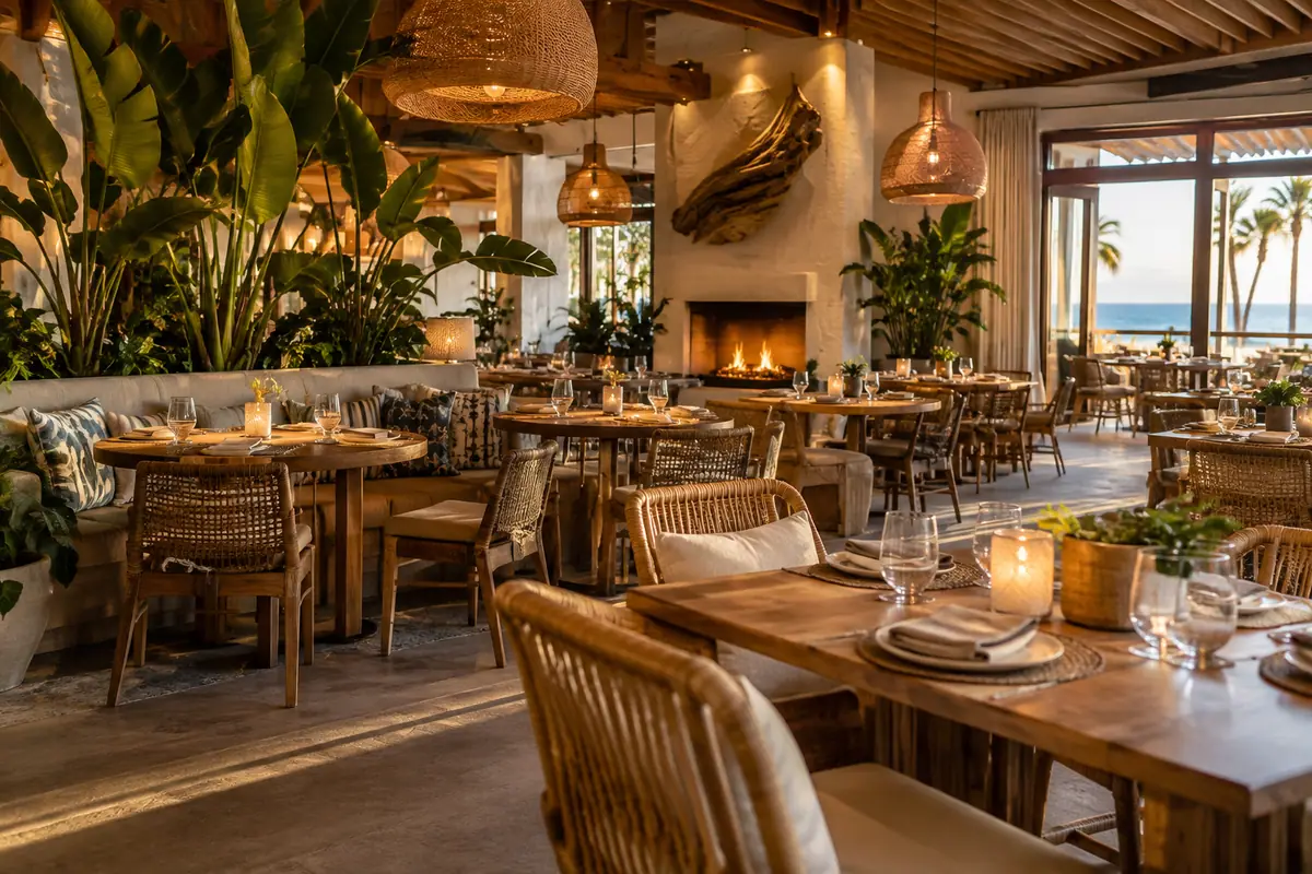 Photoreal travel-editorial view of Pacific Hideaway in Huntington Beach, California