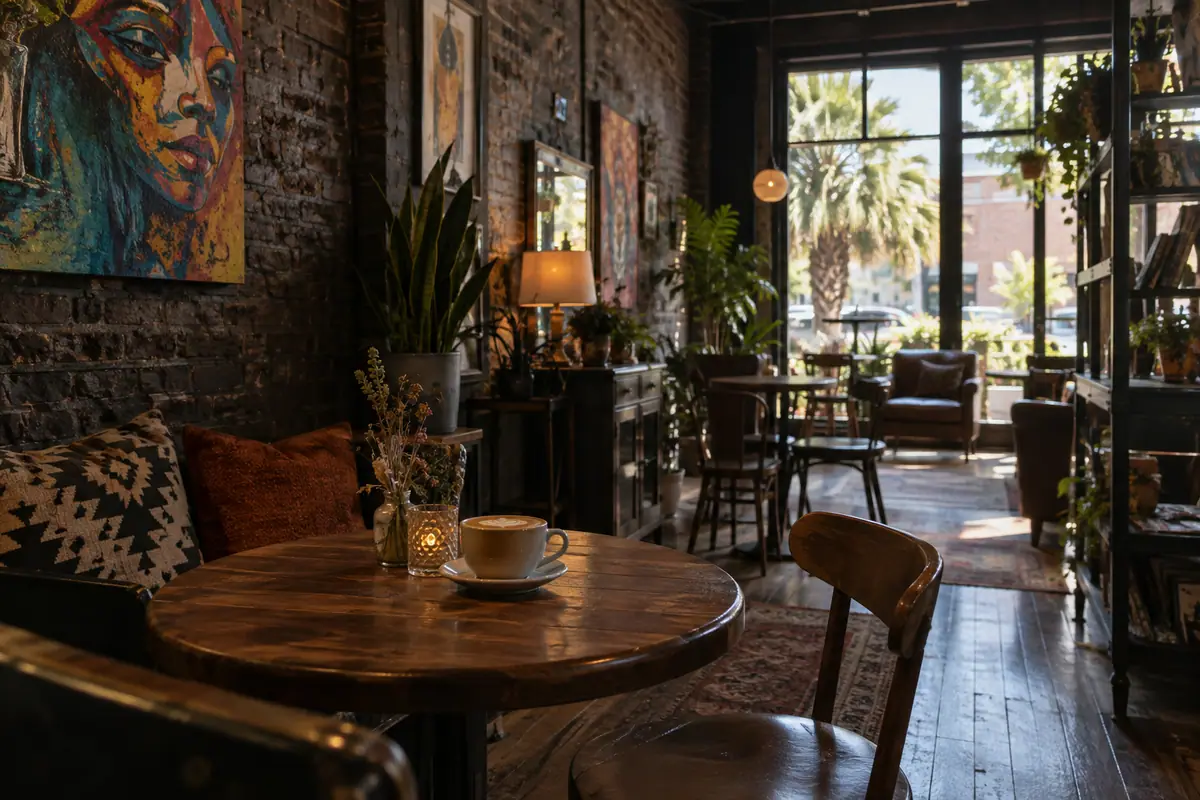 Photoreal travel-editorial view of Brew Five Points in Jacksonville, Florida