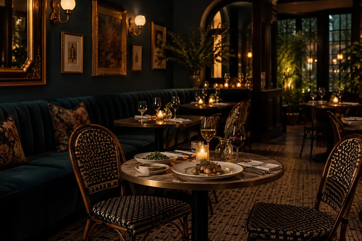 Photoreal travel-editorial view of Rue Saint-Marc in Jacksonville, Florida