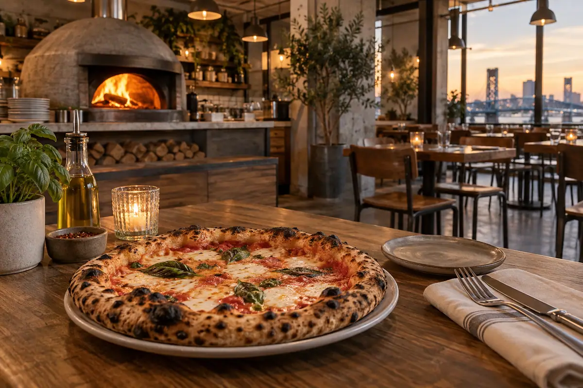 Photoreal travel-editorial view of V Pizza in Jacksonville, Florida
