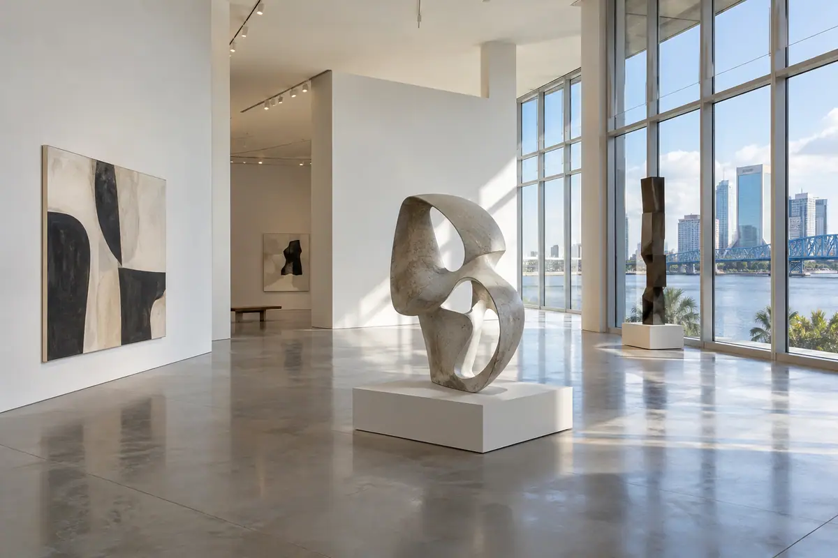 Photoreal travel-editorial view of Museum of Contemporary Art Jacksonville in Jacksonville, Florida