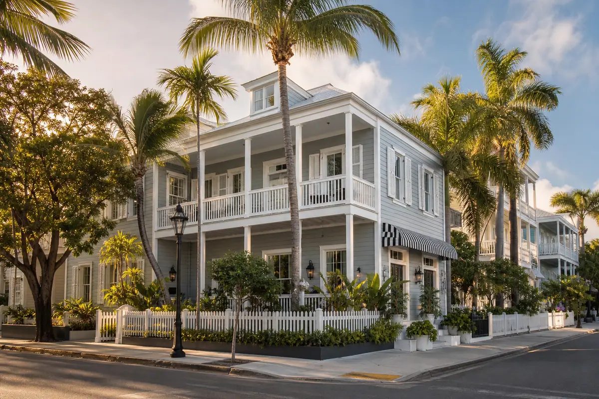 Photoreal boutique courtyard at The Marquesa Hotel in Key West