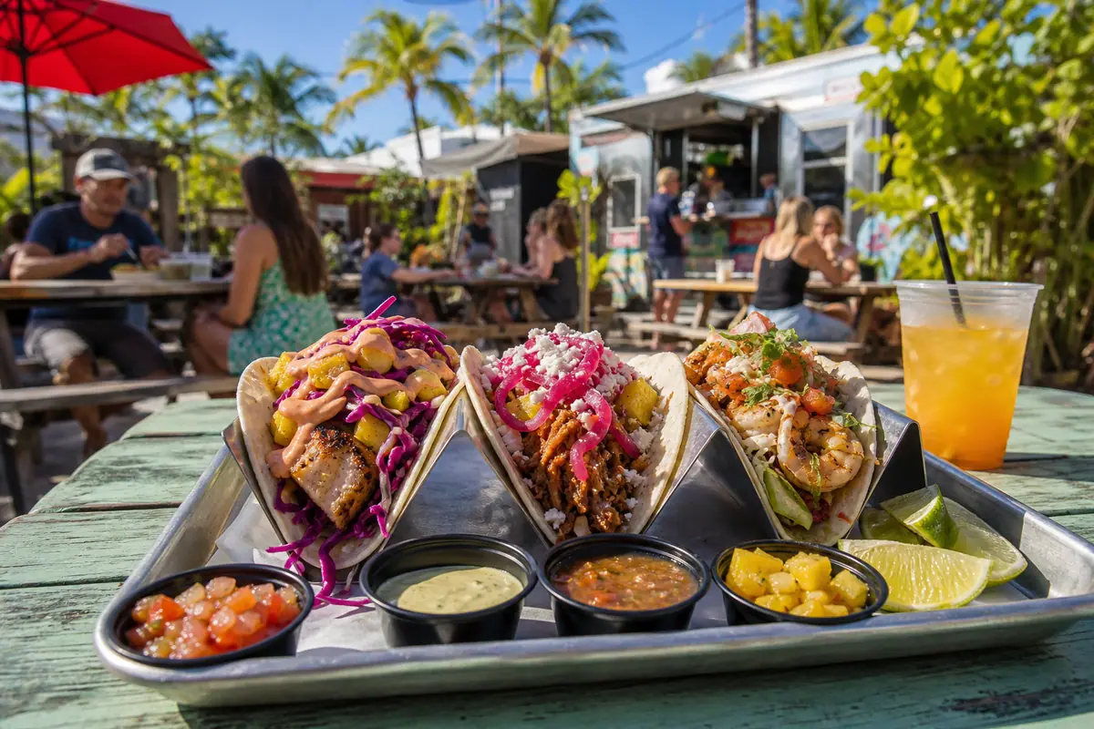 Photoreal taco plate representing Garbo's Grill in Key West