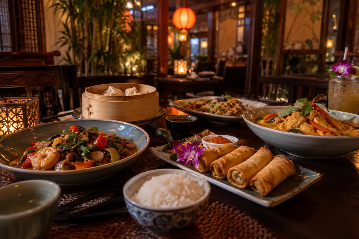Photoreal travel-editorial view of Bamboo Court in Kissimmee, Florida