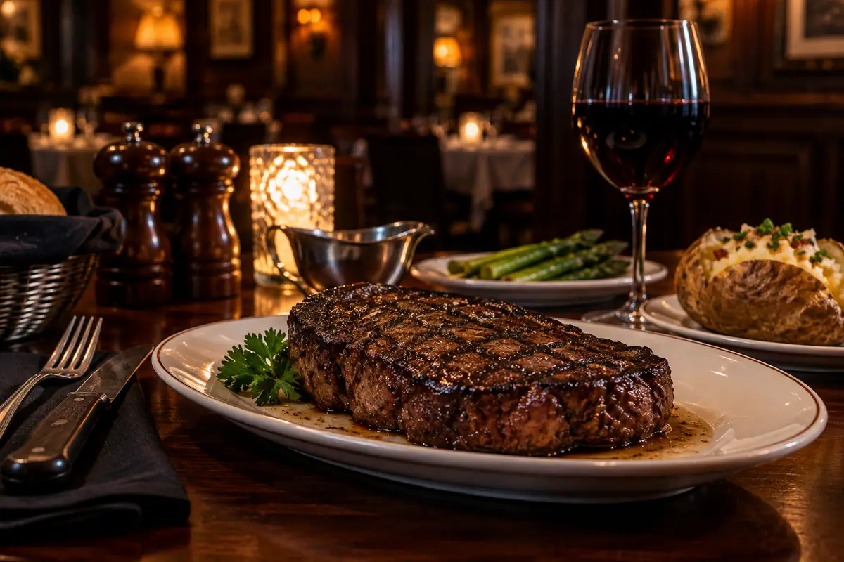 Photoreal travel-editorial view of Charley's Steak House in Kissimmee, Florida