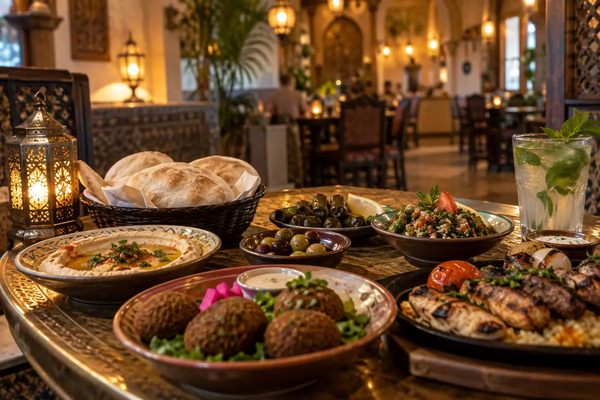 Photoreal travel-editorial view of Jerusalem Restaurant in Kissimmee, Florida