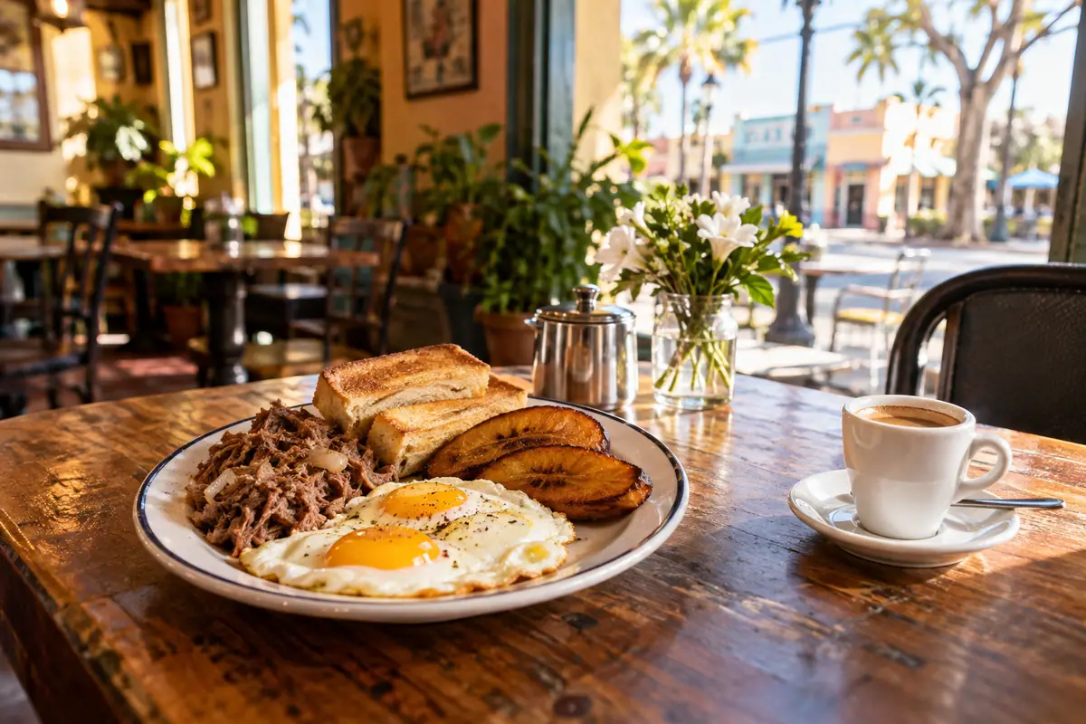 Photoreal travel-editorial view of Susana's Cafe in Kissimmee, Florida