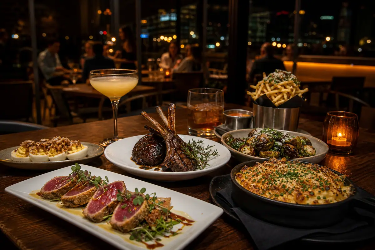 Photoreal Carson Kitchen dinner scene in downtown Las Vegas