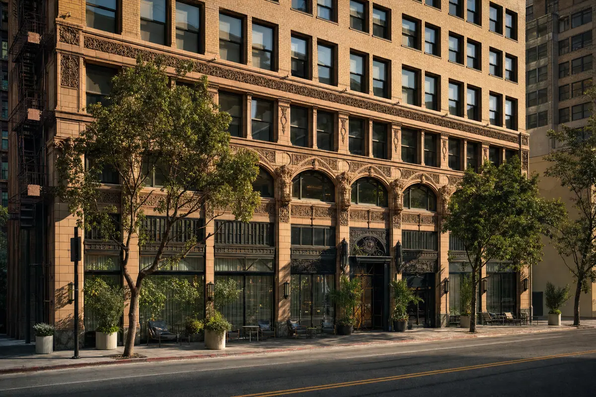 Photoreal exterior of Freehand Los Angeles in Los Angeles