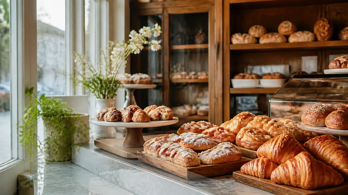 Photoreal travel-editorial view of Bloom Bake Shop in Madison, Wisconsin