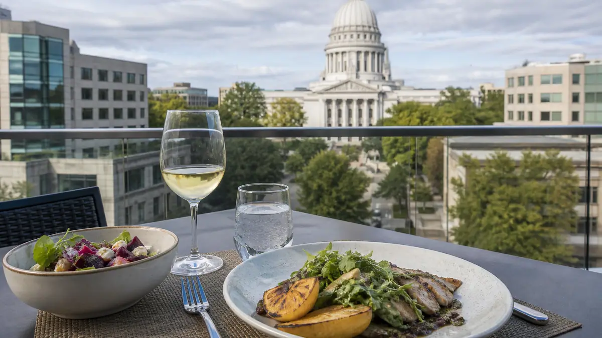 Photoreal travel-editorial view of Graze in Madison, Wisconsin