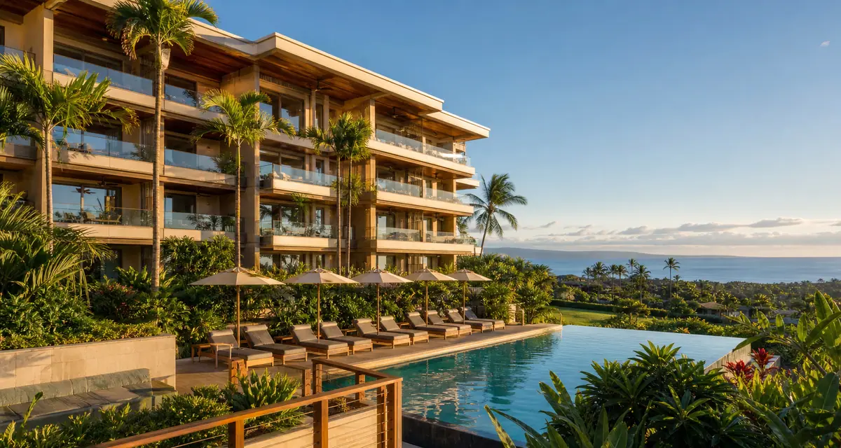 Photoreal exterior of Hotel Wailea on Maui
