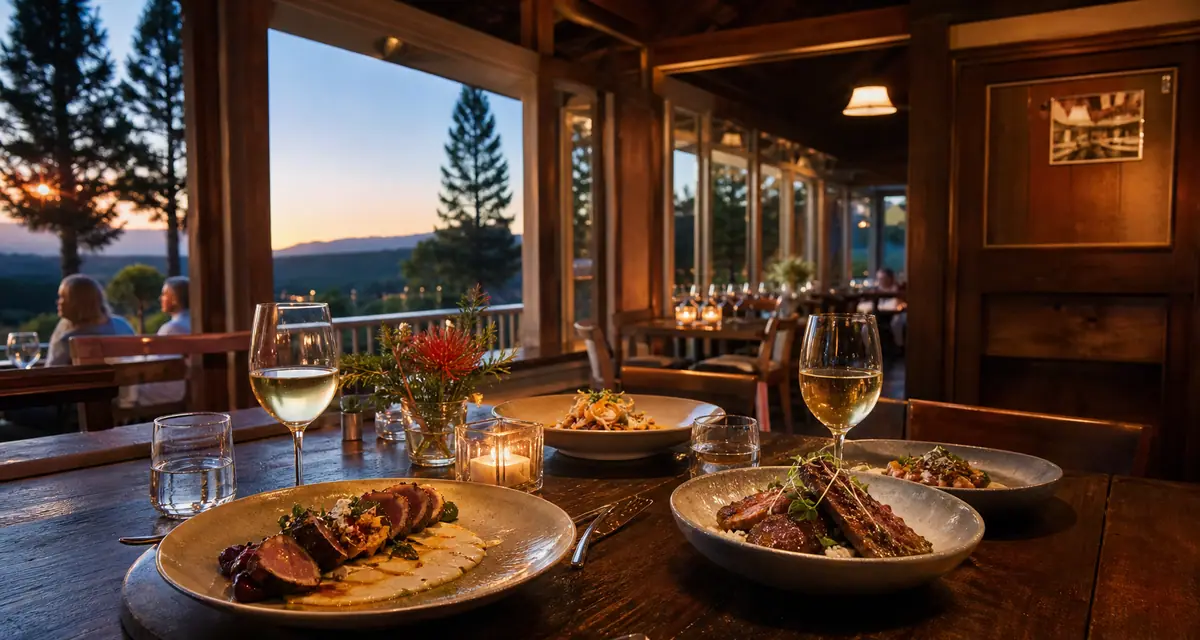 Photoreal dinner scene representing Hali'imaile General Store on Maui