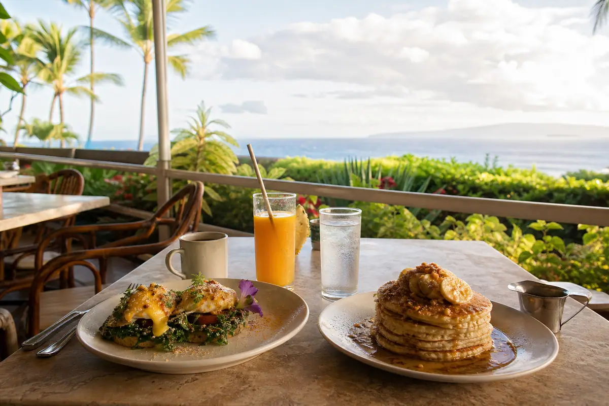 Photoreal breakfast scene representing The Gazebo on Maui