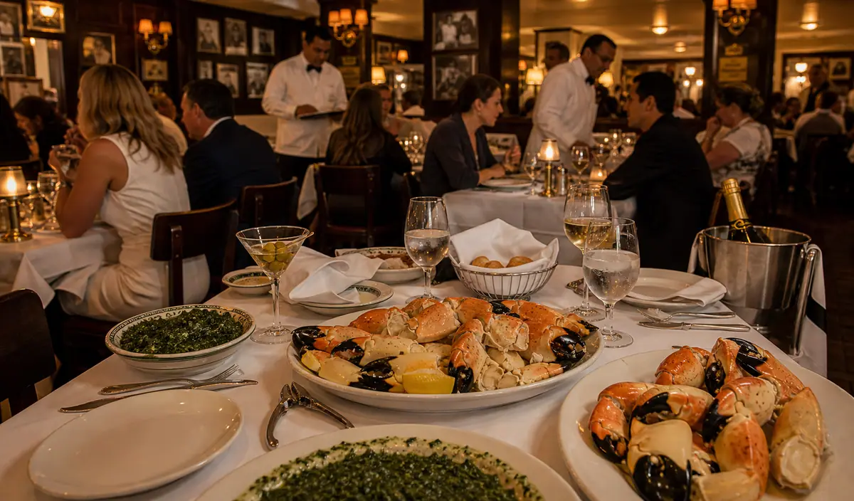 Photoreal dining or food scene representing Joes Stone Crab in Miami Beach