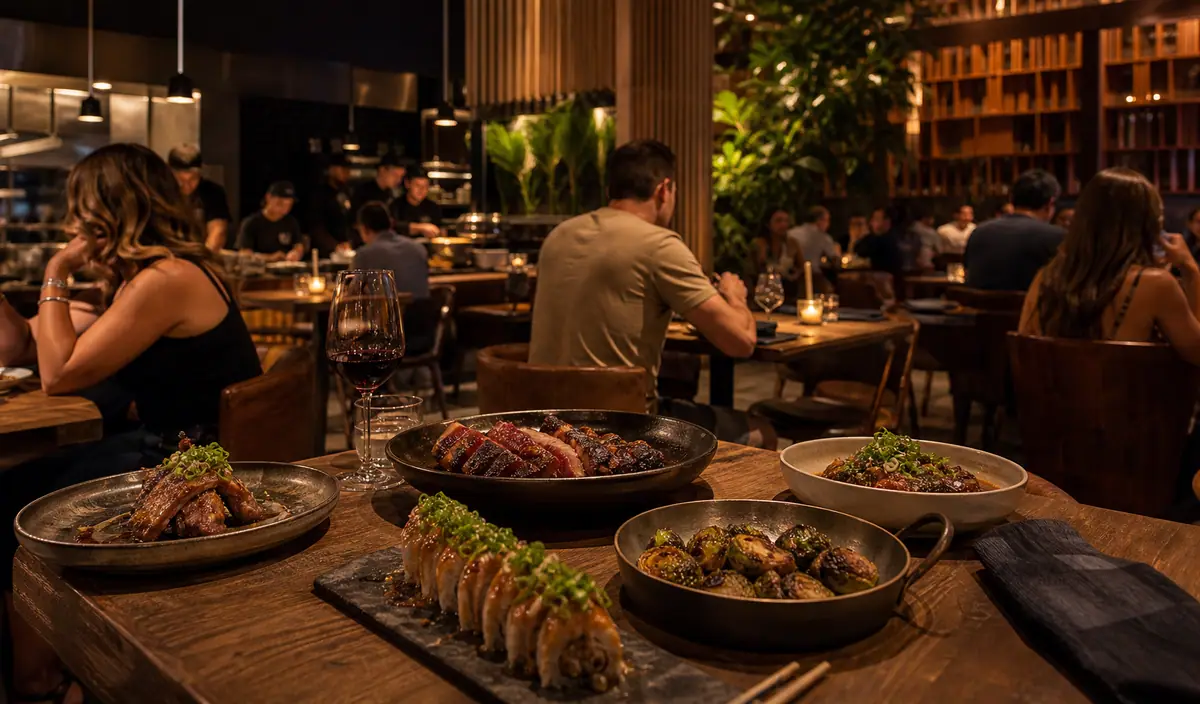 Photoreal dining or food scene representing KYU in Miami