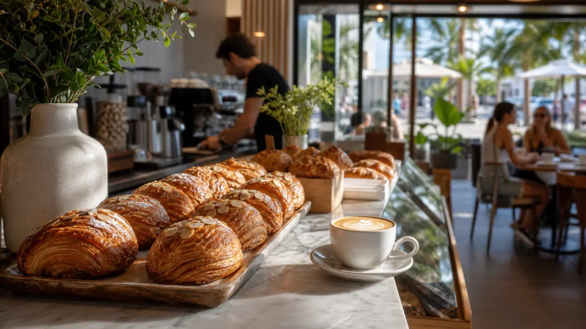 Photoreal dining or food scene representing Rosetta Bakery in Miami