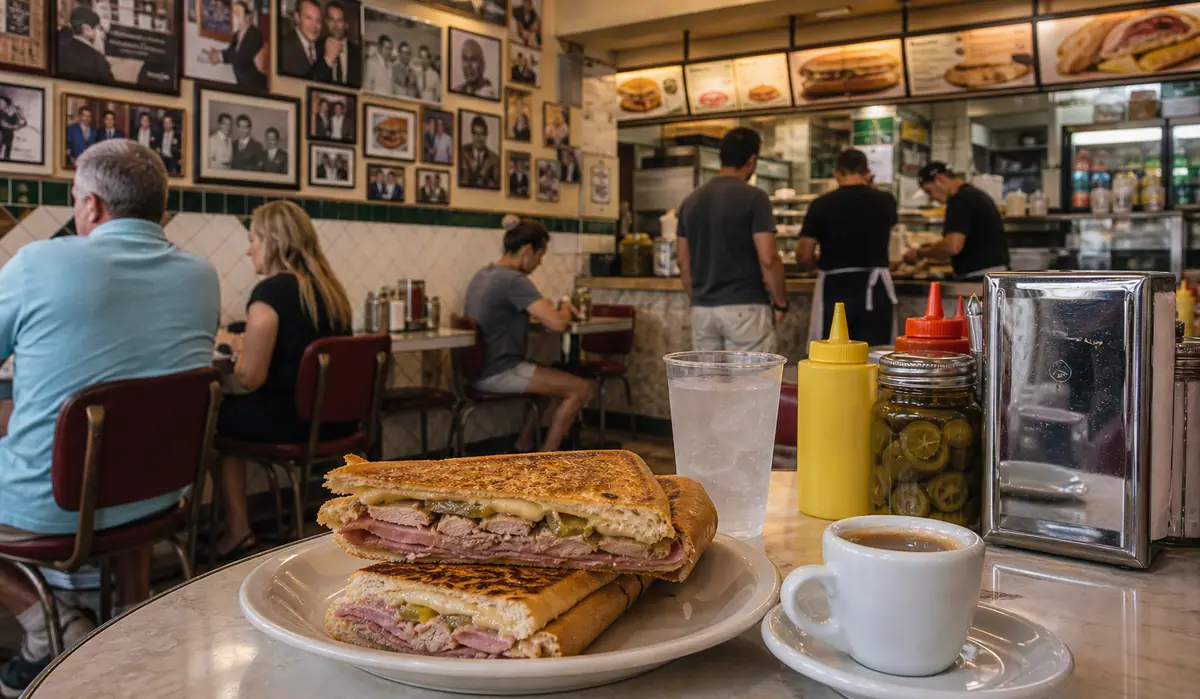 Photoreal dining or food scene representing Sanguich de Miami