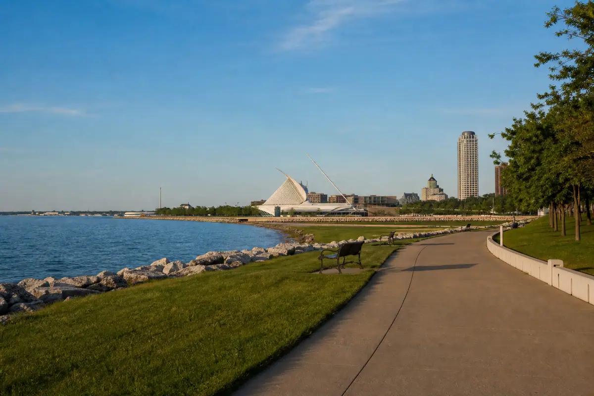 Photoreal view of Milwaukee Art Museum in Milwaukee