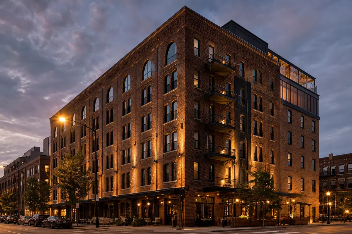 Photoreal view of Hewing Hotel in Minneapolis