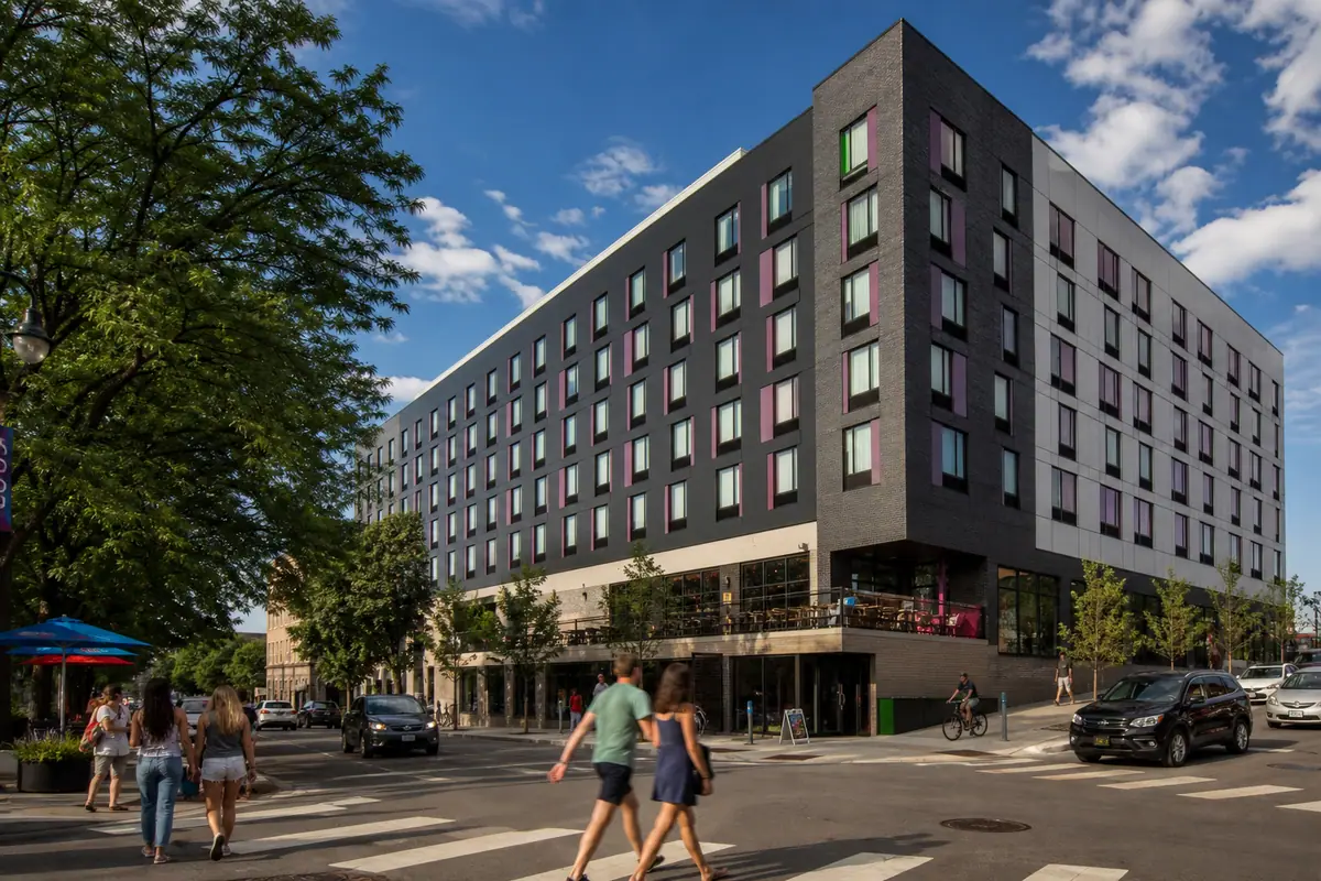 Photoreal view of Moxy Minneapolis Uptown in Minneapolis