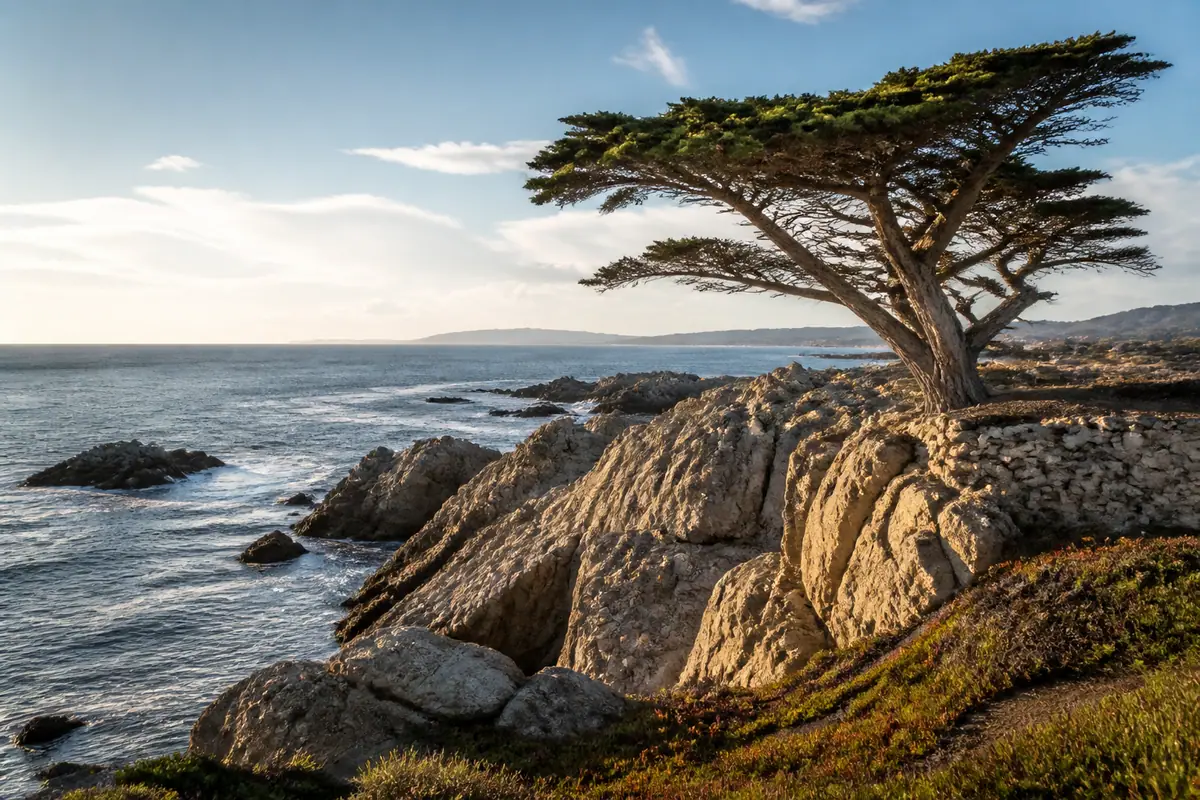 Photoreal Monterey scene at 17-Mile Drive