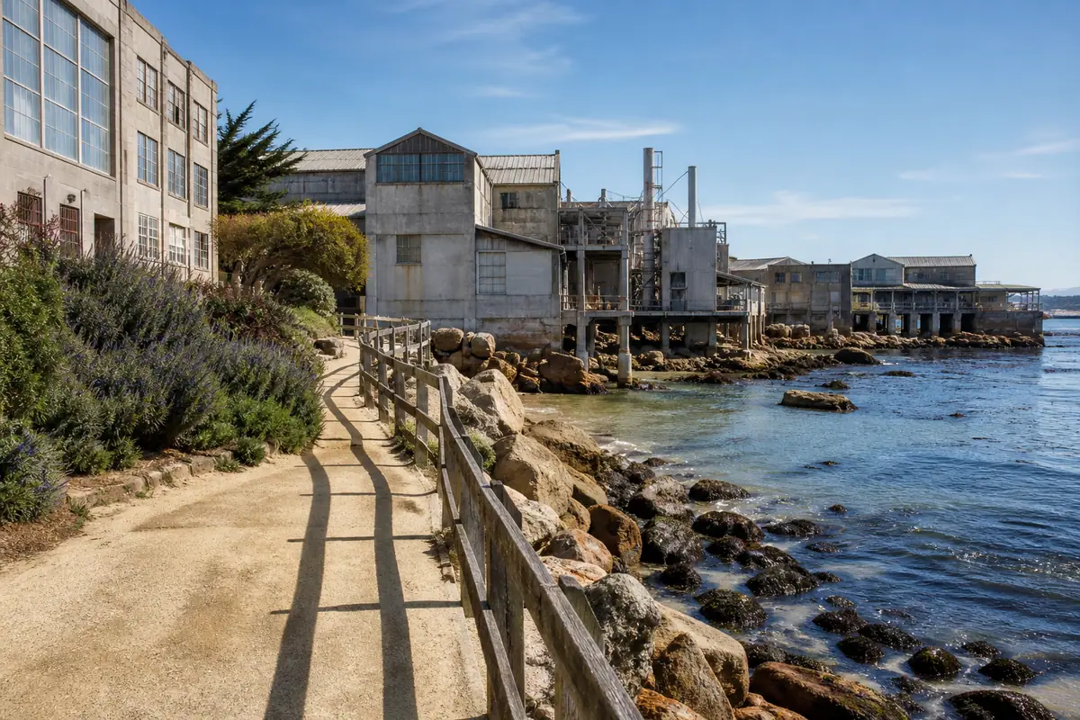 Photoreal Monterey scene at Cannery Row and Monterey Bay Coastal Recreation Trail