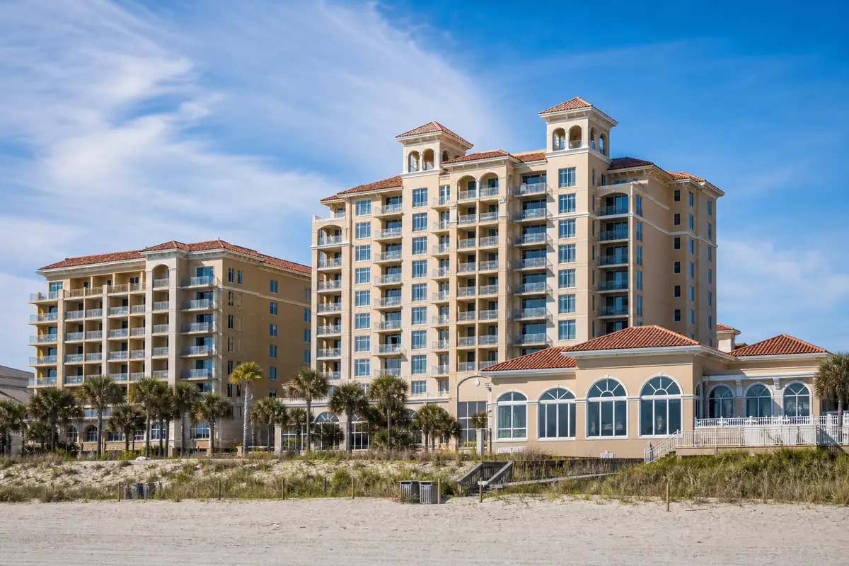 Photoreal exterior of Marina Inn at Grande Dunes in Myrtle Beach