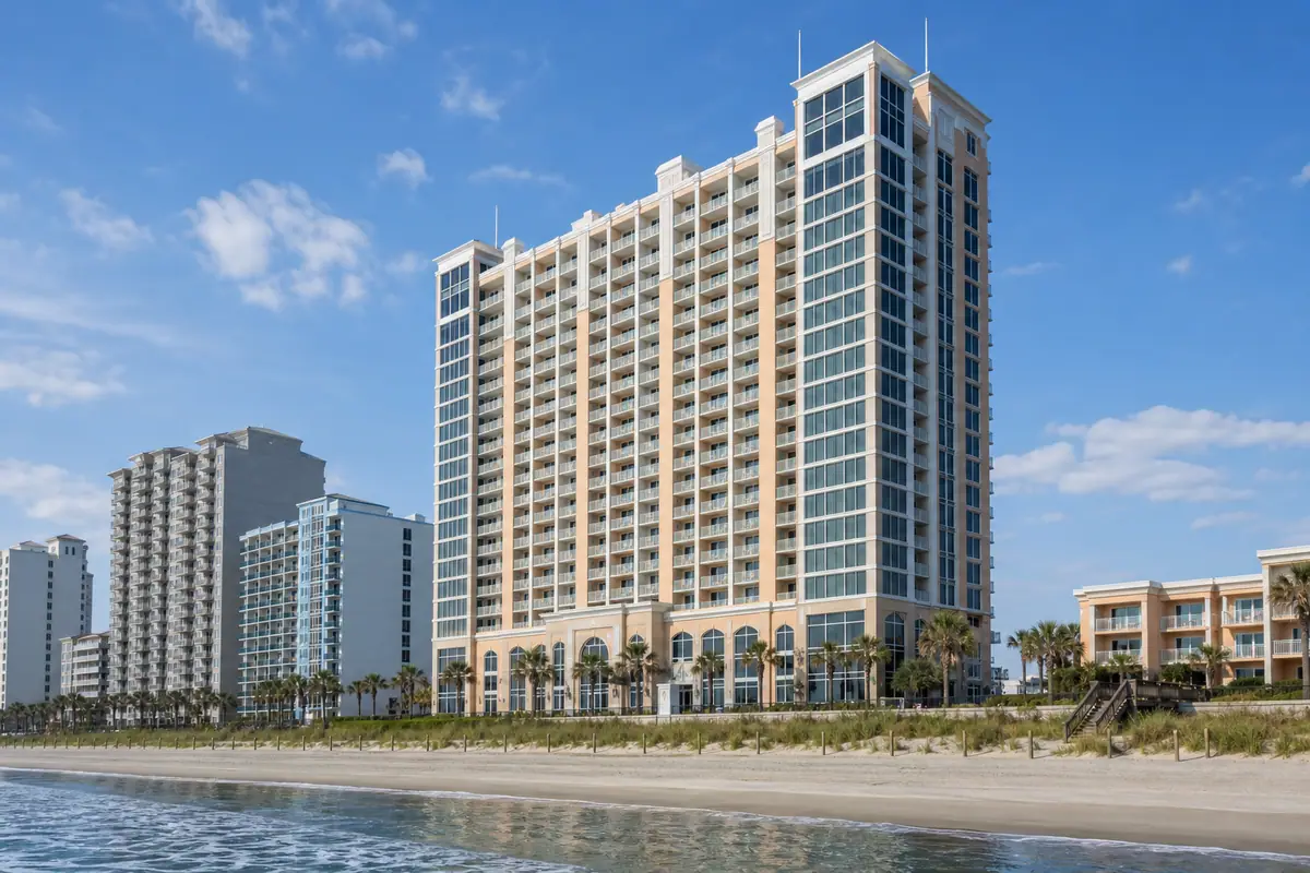 Photoreal exterior of North Beach Resort & Villas in Myrtle Beach