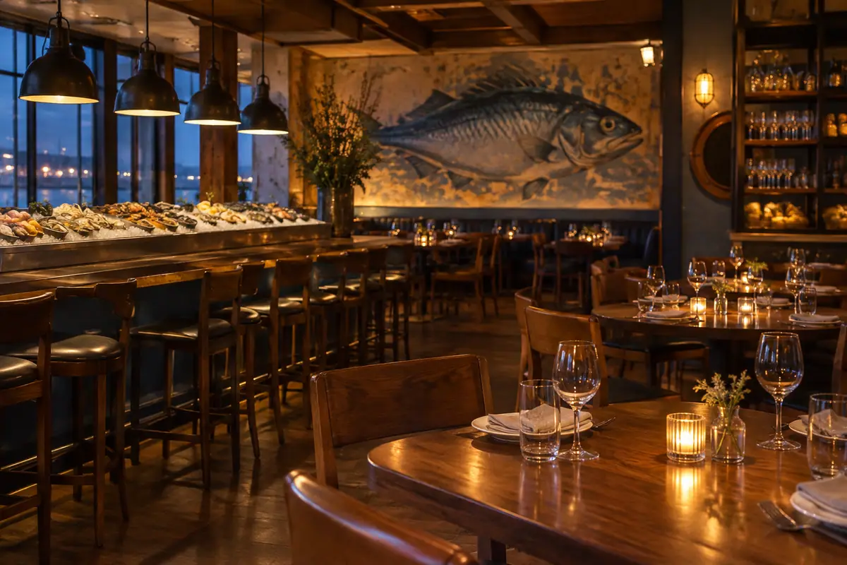 Photoreal travel-editorial view of Rockfish in New Haven, Connecticut