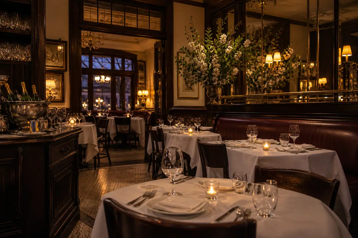Photoreal travel-editorial view of Union League Cafe in New Haven, Connecticut