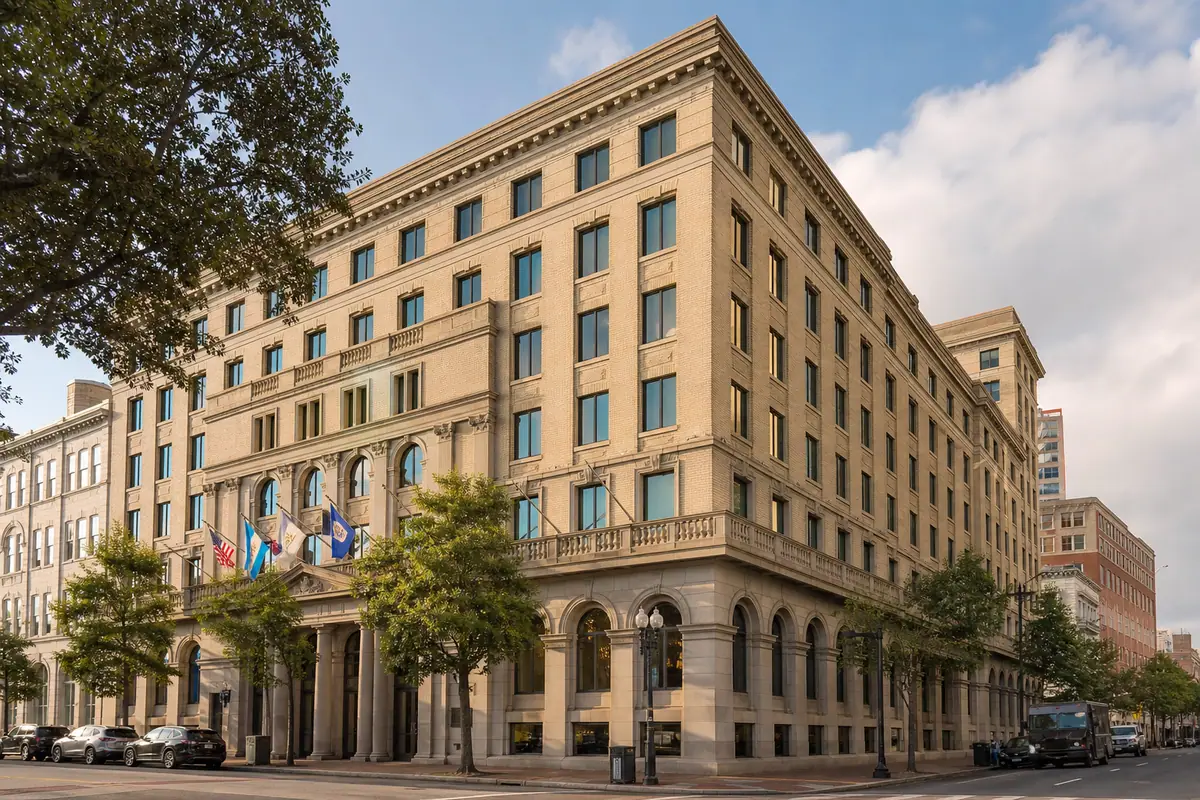 Photoreal exterior of Drury Plaza Hotel New Orleans in New Orleans