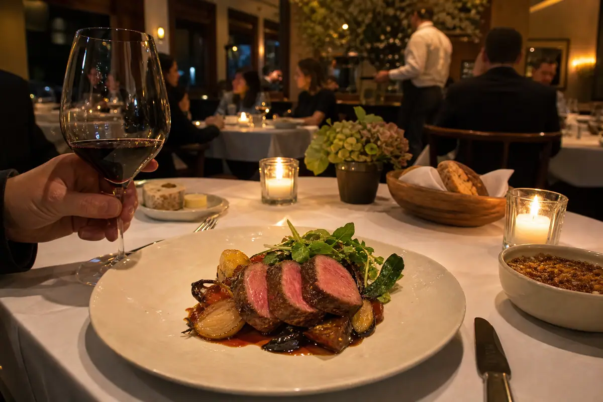 Photoreal refined dinner plate at Gramercy Tavern in New York City