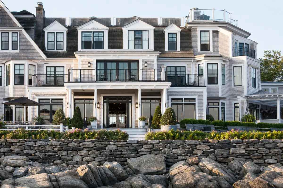 Photoreal travel-editorial view of The Brenton Hotel in Newport, Rhode Island
