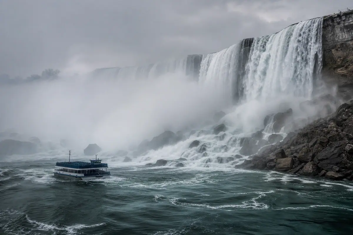 Photoreal view of Maid of the Mist in Niagara Falls, New York