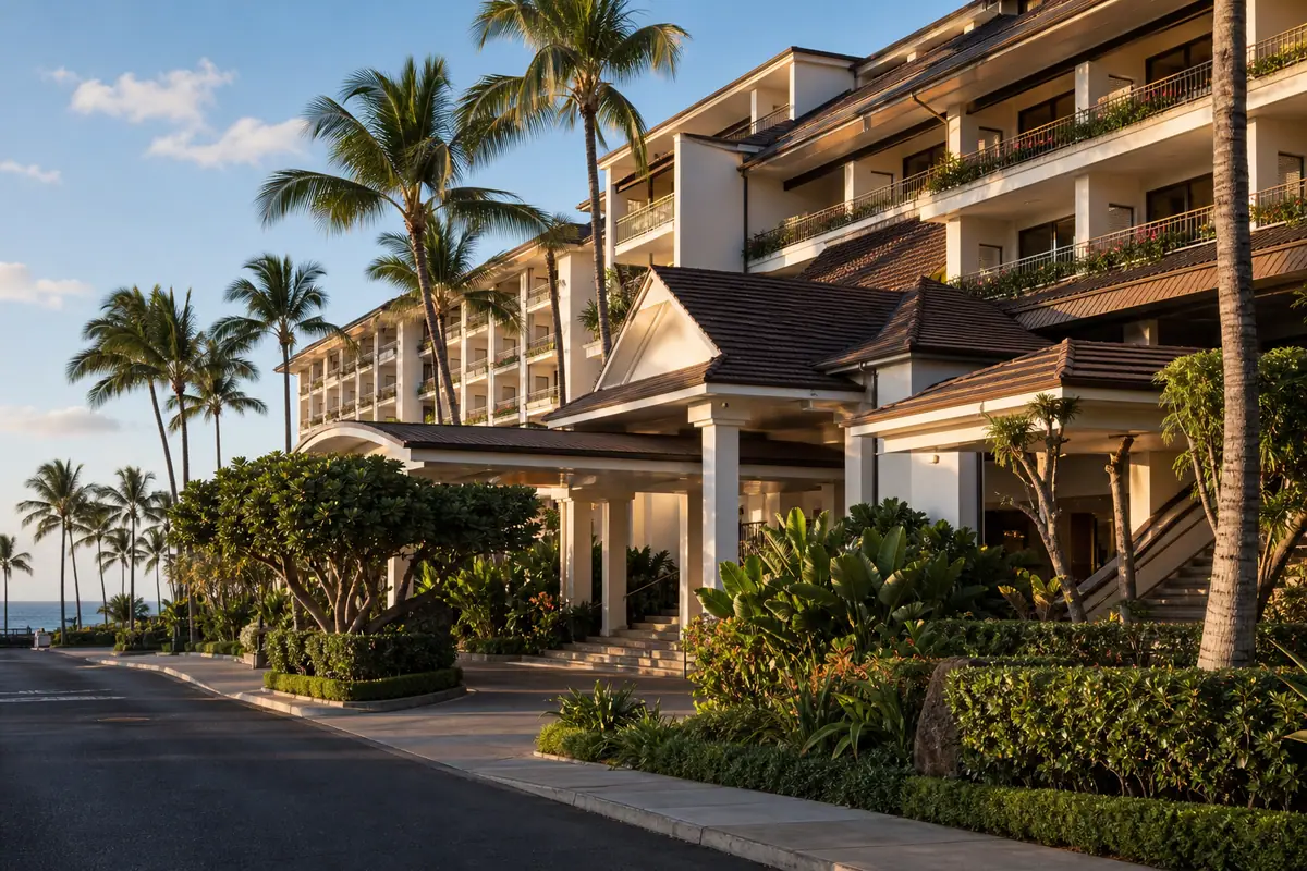 Photoreal Halekulani oceanfront room on Oahu