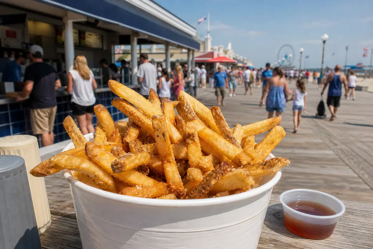 Photoreal boardwalk fries representing Thrasher's French Fries in Ocean City