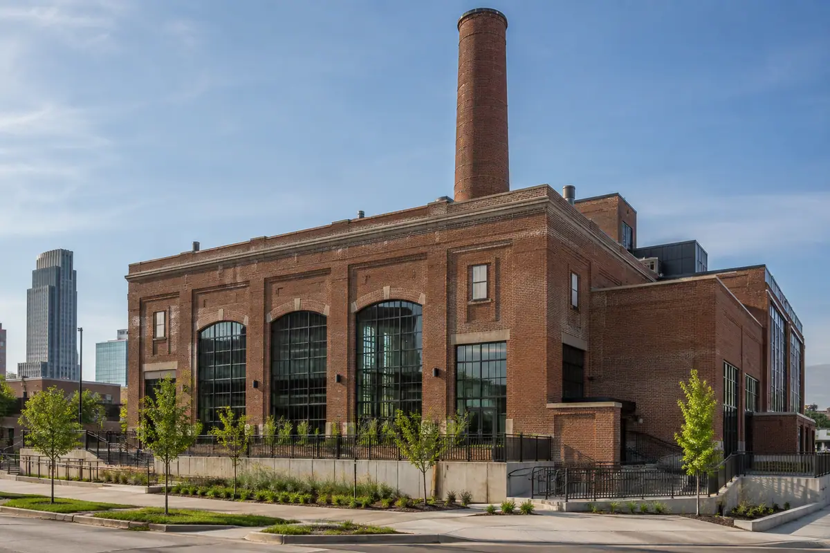 Photoreal travel-editorial view of The Boiler Room in Omaha, Nebraska
