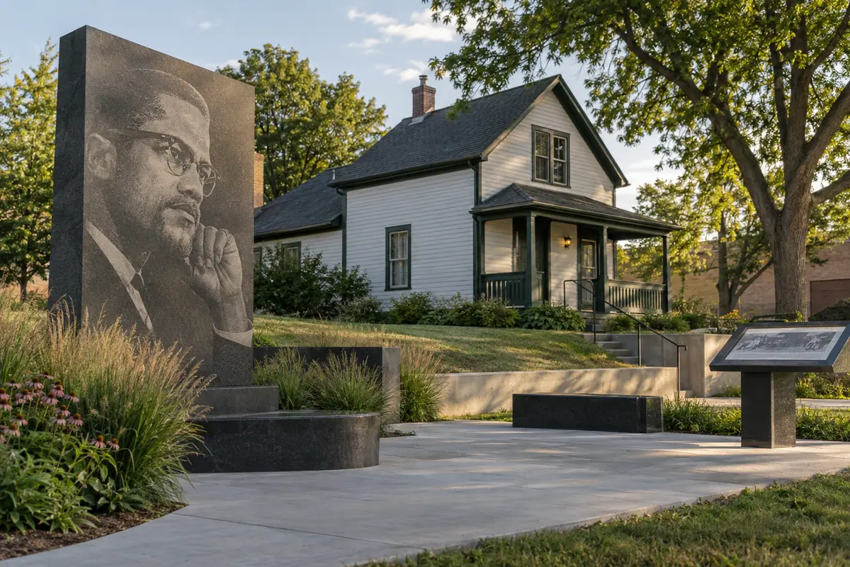 Photoreal travel-editorial view of Malcolm X Memorial Foundation in Omaha, Nebraska
