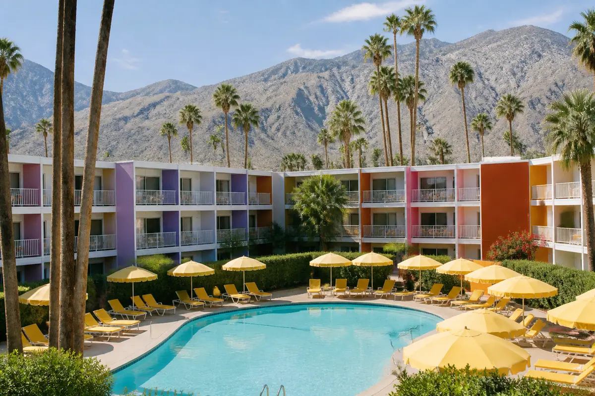 Photoreal view of The Saguaro Palm Springs in Palm Springs