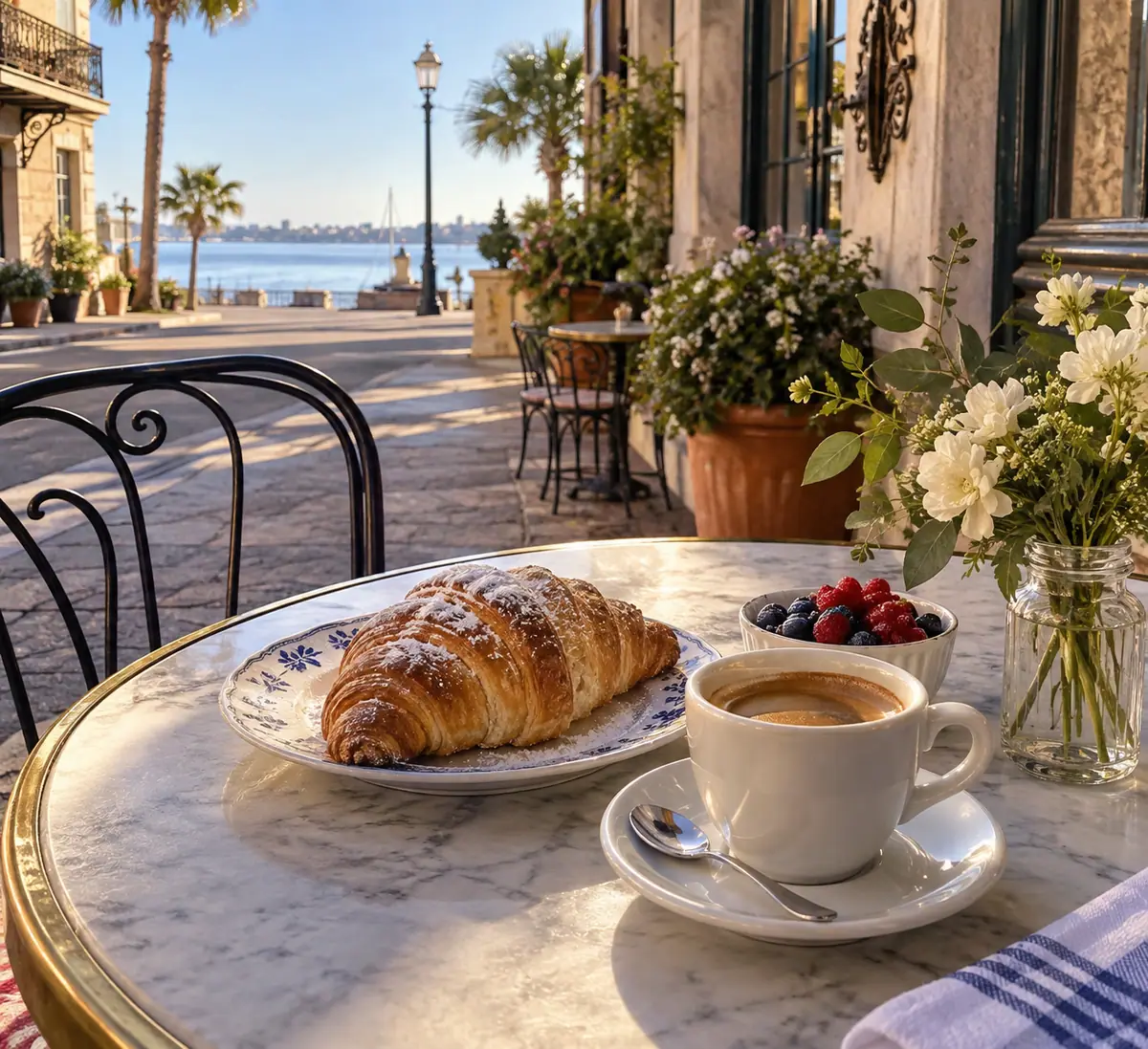 Photoreal travel-editorial view of Polonza Bistro in Pensacola, Florida