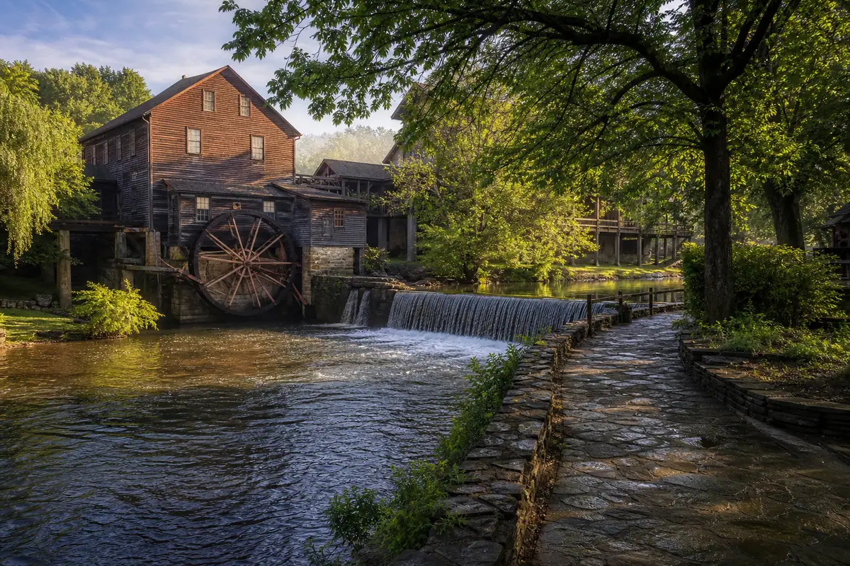 Photoreal The Old Mill Historic District in Pigeon Forge, Tennessee
