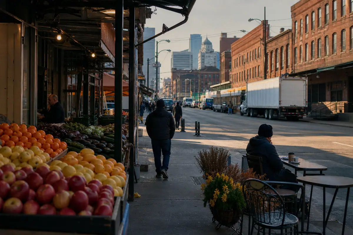 Photoreal view of Strip District Market Walk in Pittsburgh